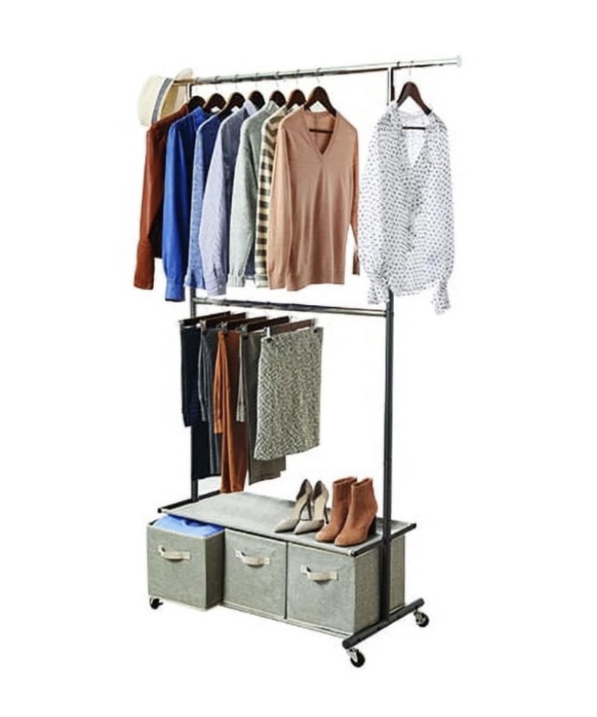Clothing Rack with Storage - photo 2