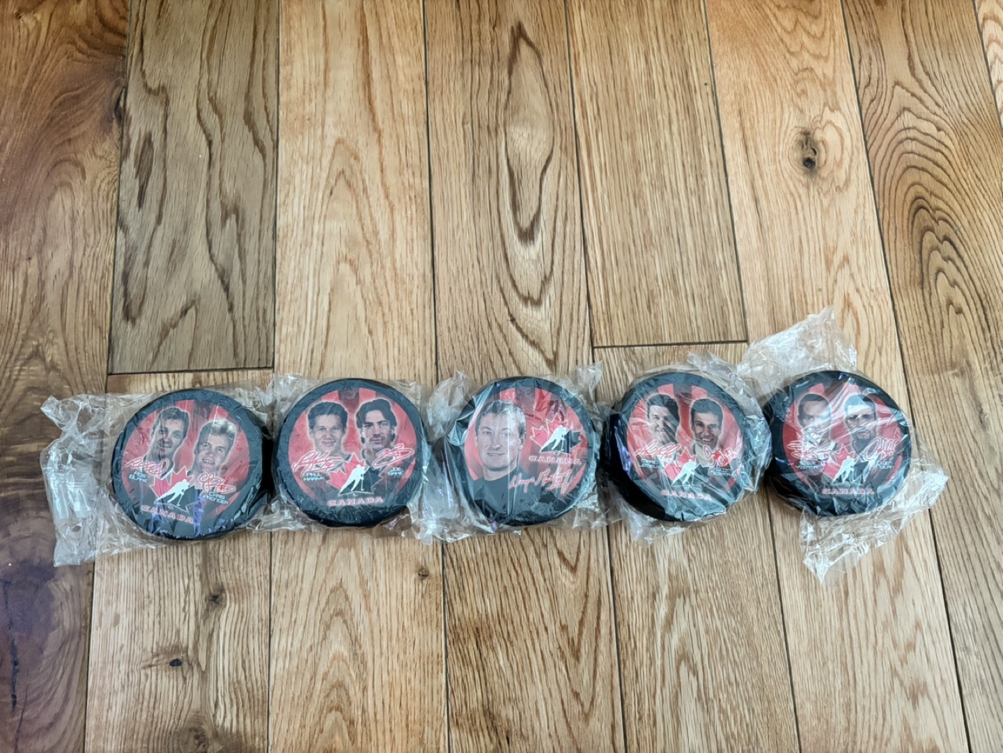 2002 McDonald’s Team Canada Hockey Pucks w/Stand-Brand New - photo 4