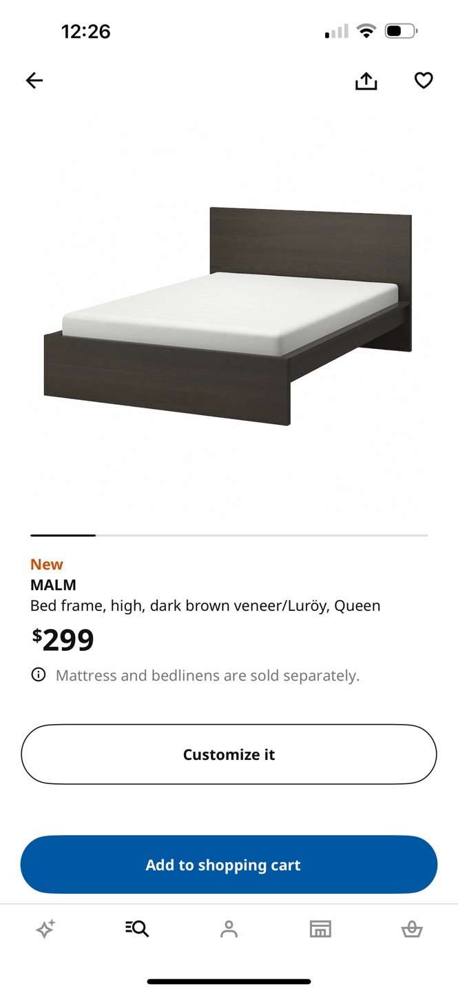IKEA Queen Size MALM Bed Frame - Dark Brown - photo 5