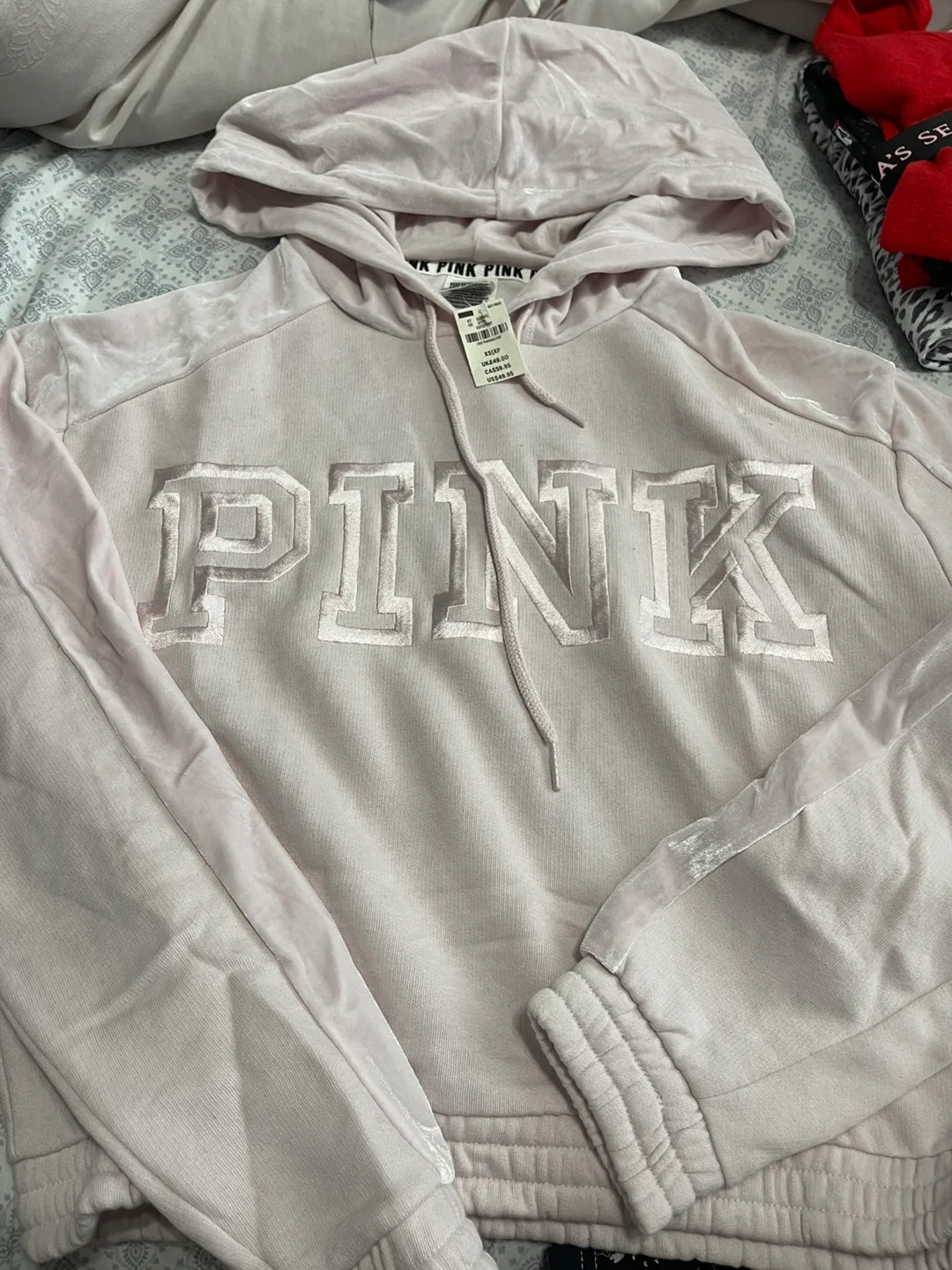 Pink Victoria's Secret Velour Hoodie image indicator(2)