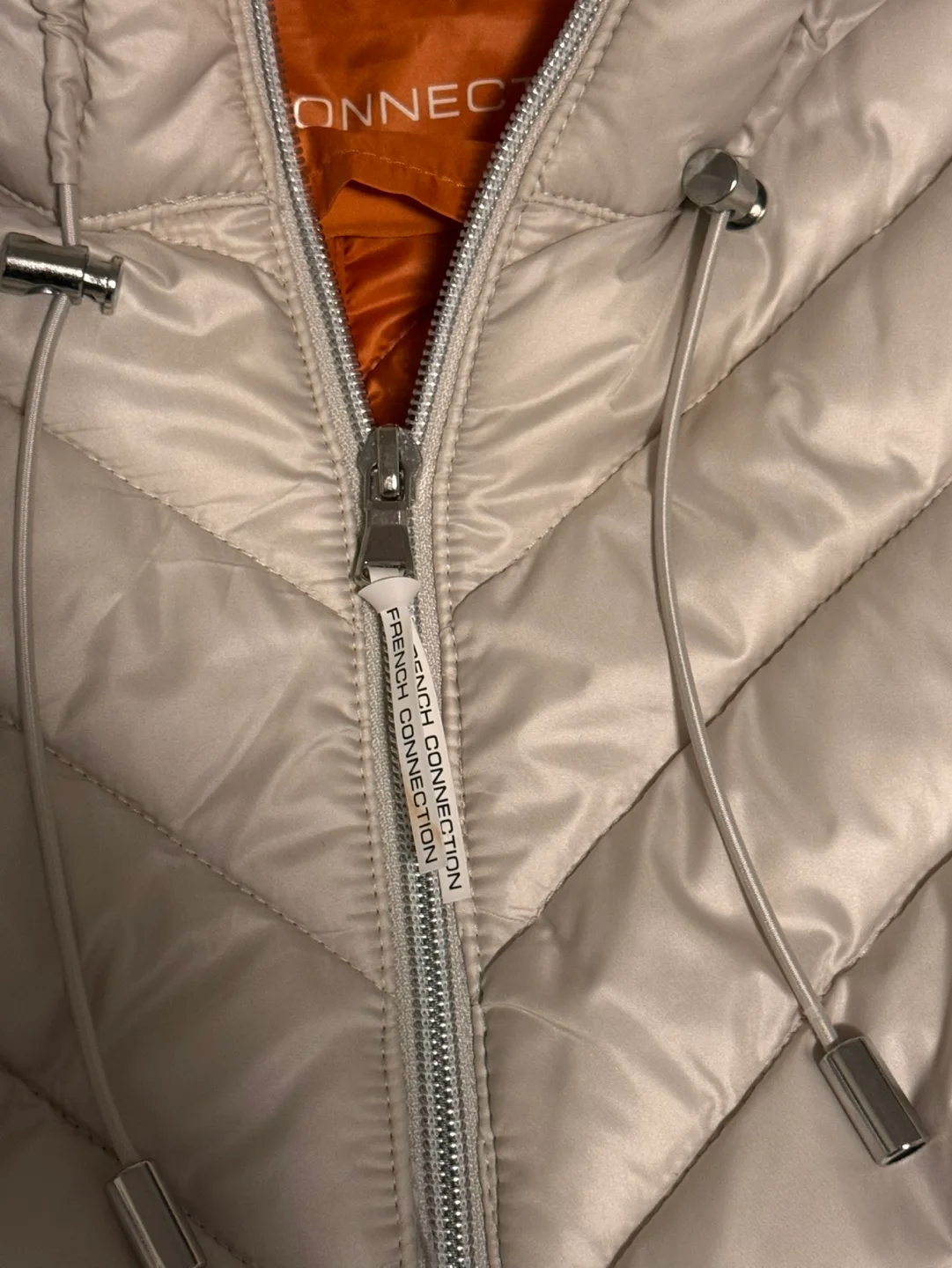 French Connection Beige Hooded Puffer JacketSize XS/SM image indicator(2)