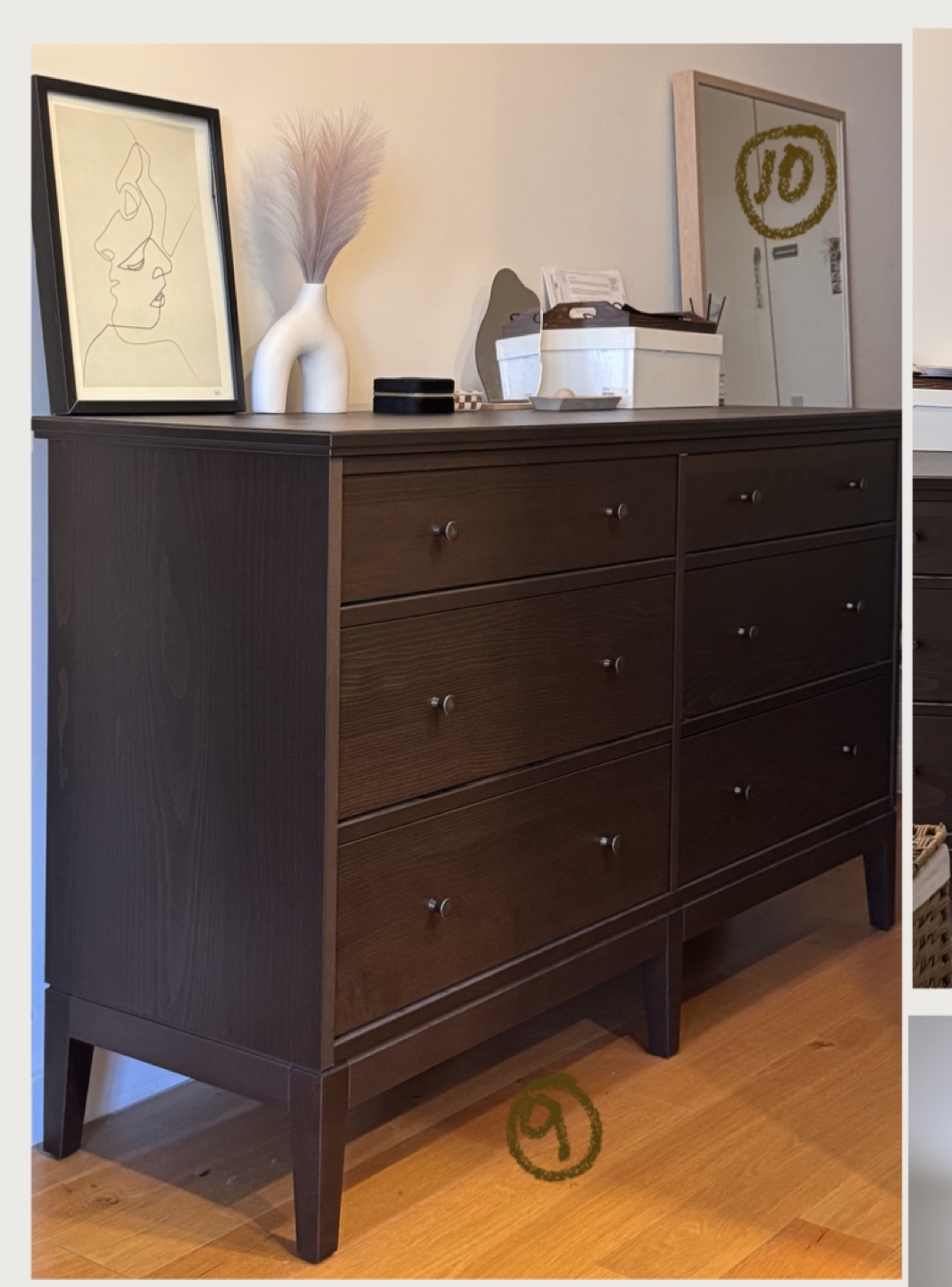 Ikea Dark Brown Wooden 6-Drawer Dresser