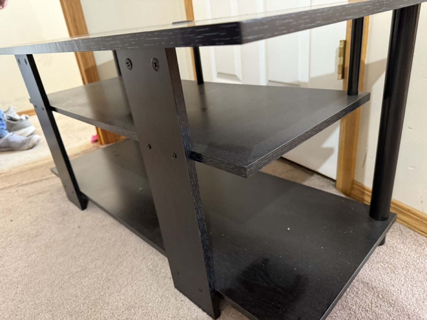 Black TV Stand with Shelves