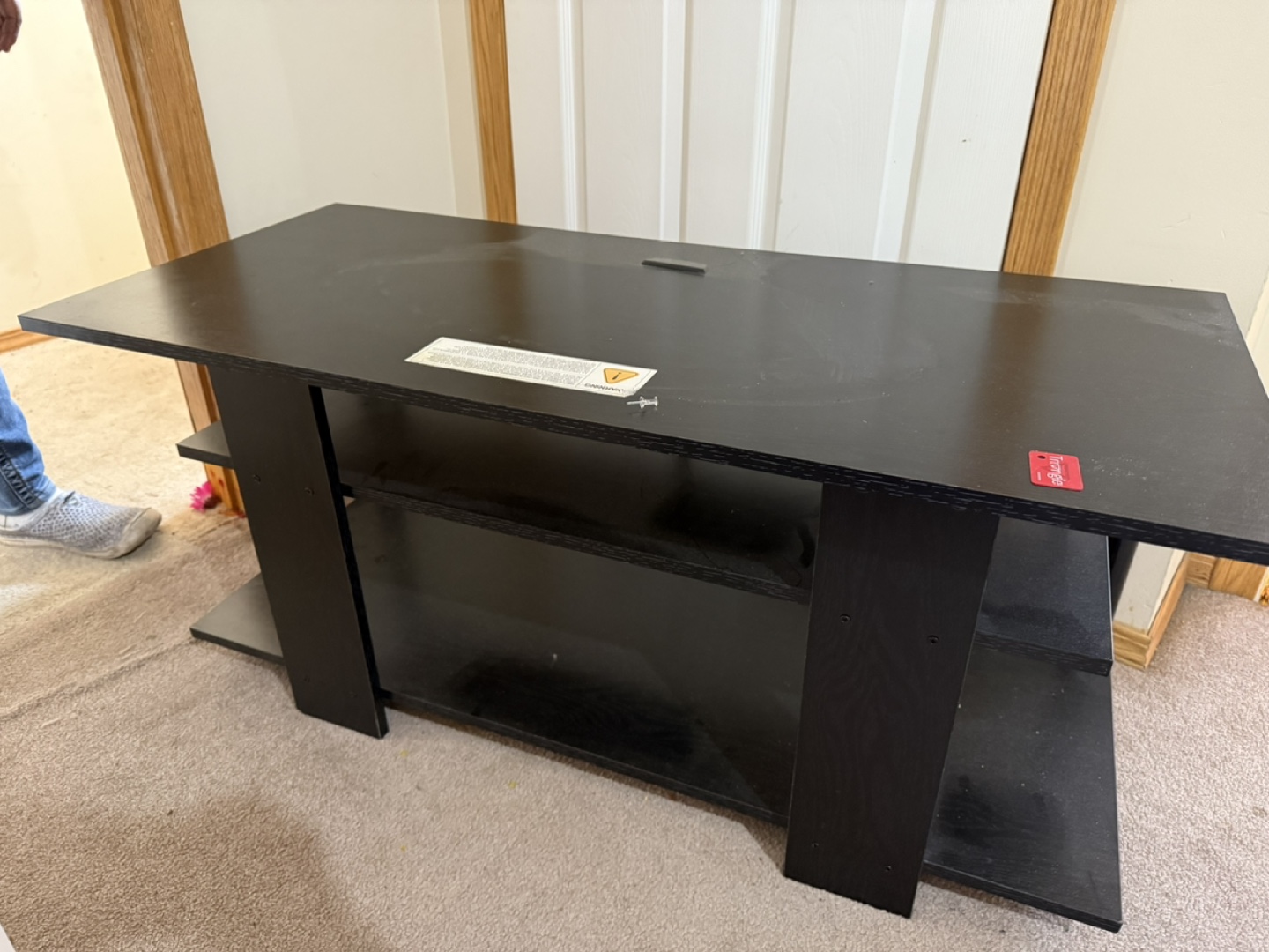 Black TV Stand with Shelves - photo 3