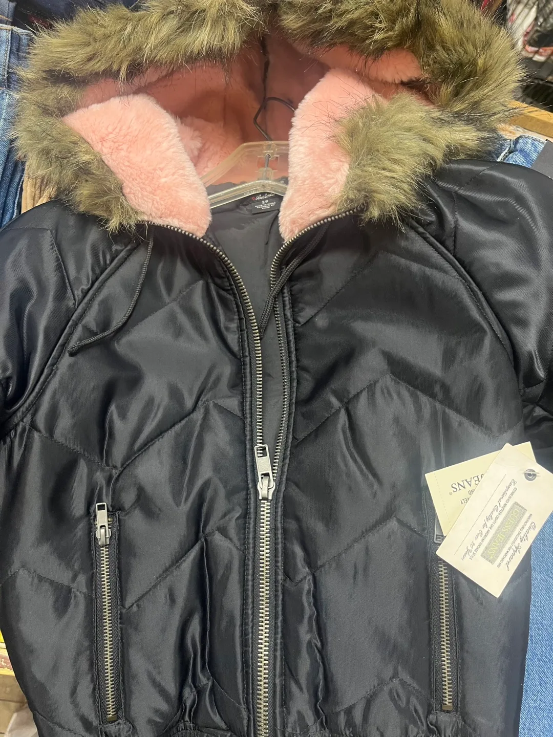 Y2K Vintage Guess Jeans Black Quilted Puffer Jacket image indicator(3)