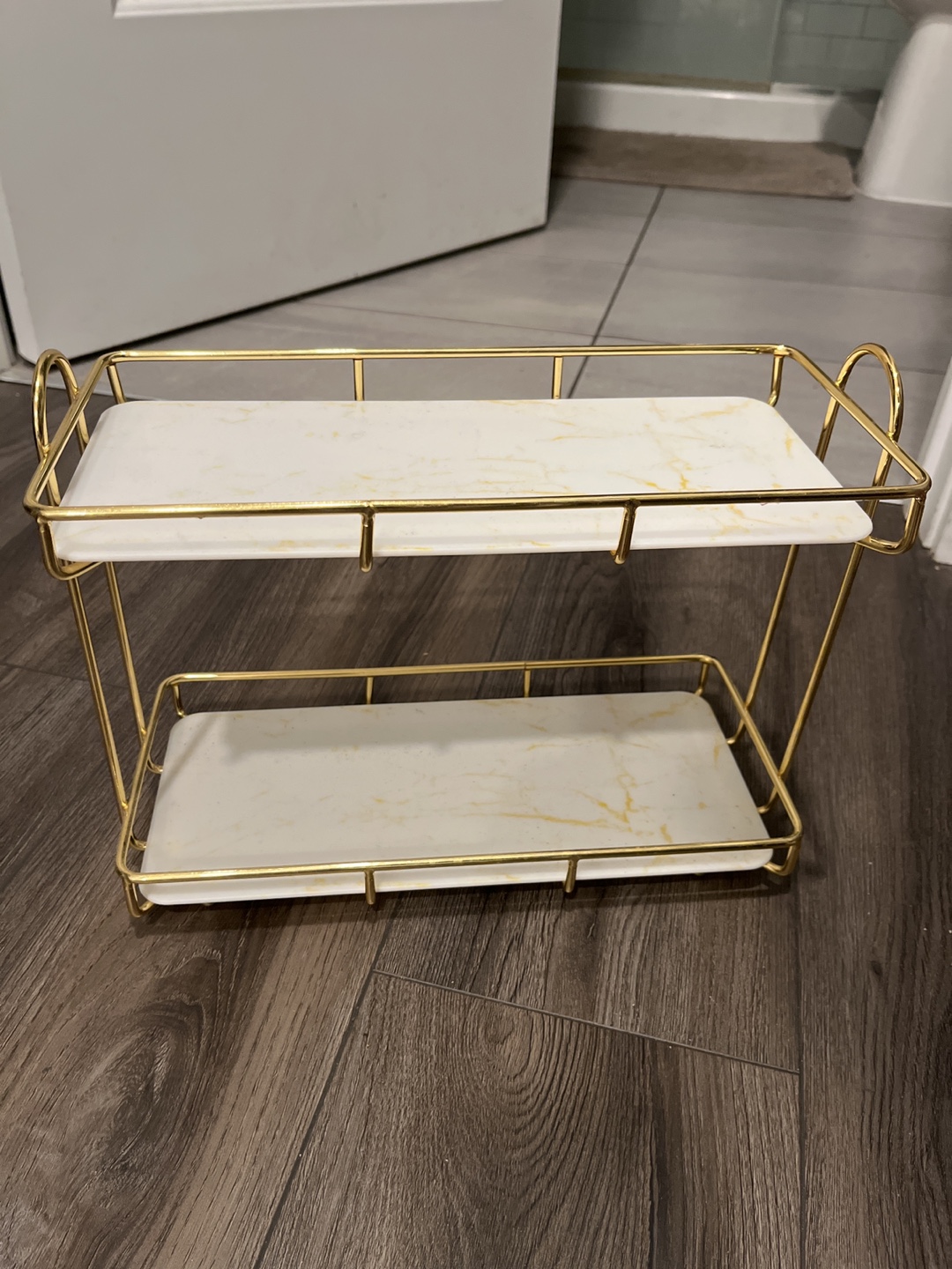 Two-Tiered Gold and Marble Organizer - photo 2