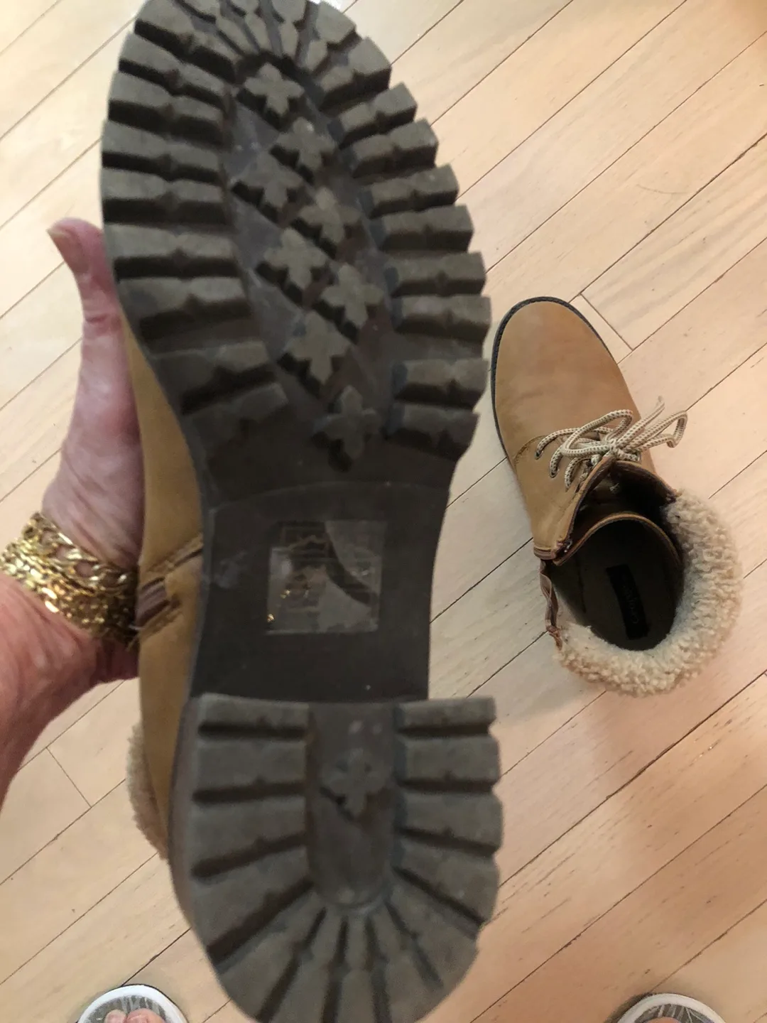 Brown Faux Leather Winter Boots image indicator(4)