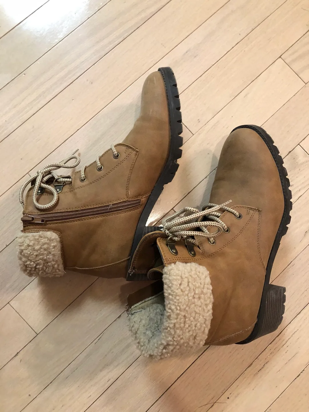 Brown Faux Leather Winter Boots image indicator(3)