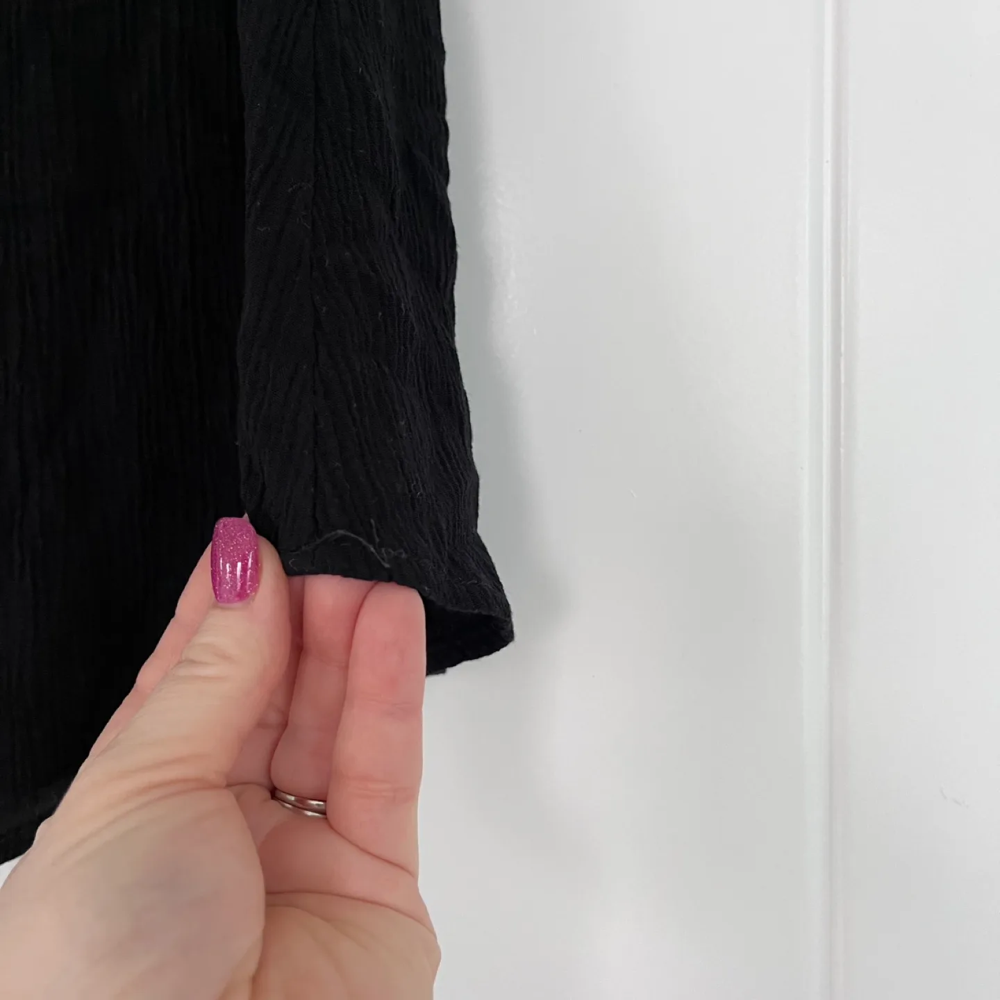 Forever 21 Black Lace Top Size Small image indicator(3)