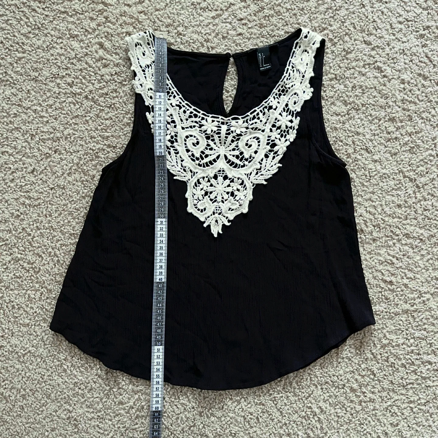 Forever 21 Black Lace Top Size Small image indicator(6)
