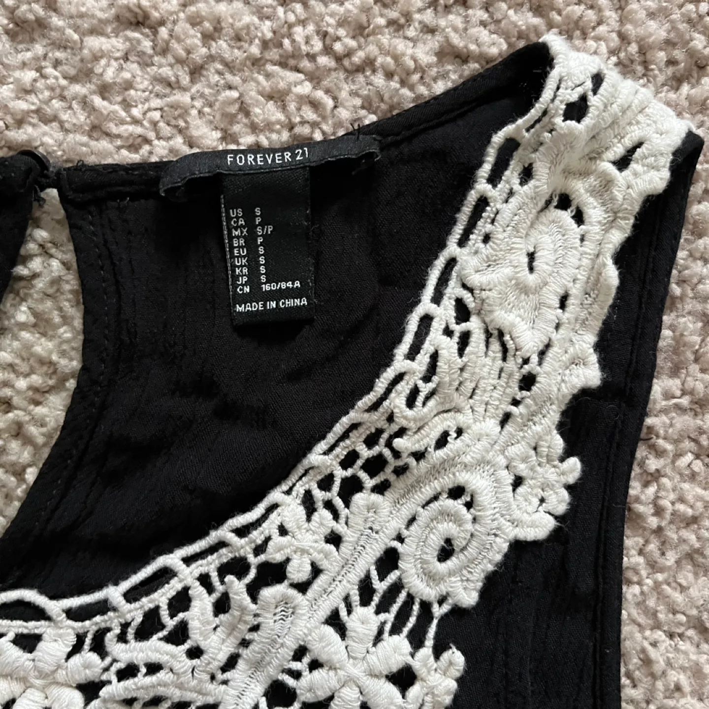 Forever 21 Black Lace Top Size Small image indicator(8)