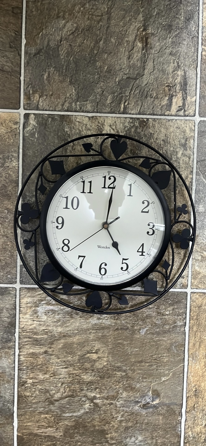 Westclox Wall Clock Playing Card Design