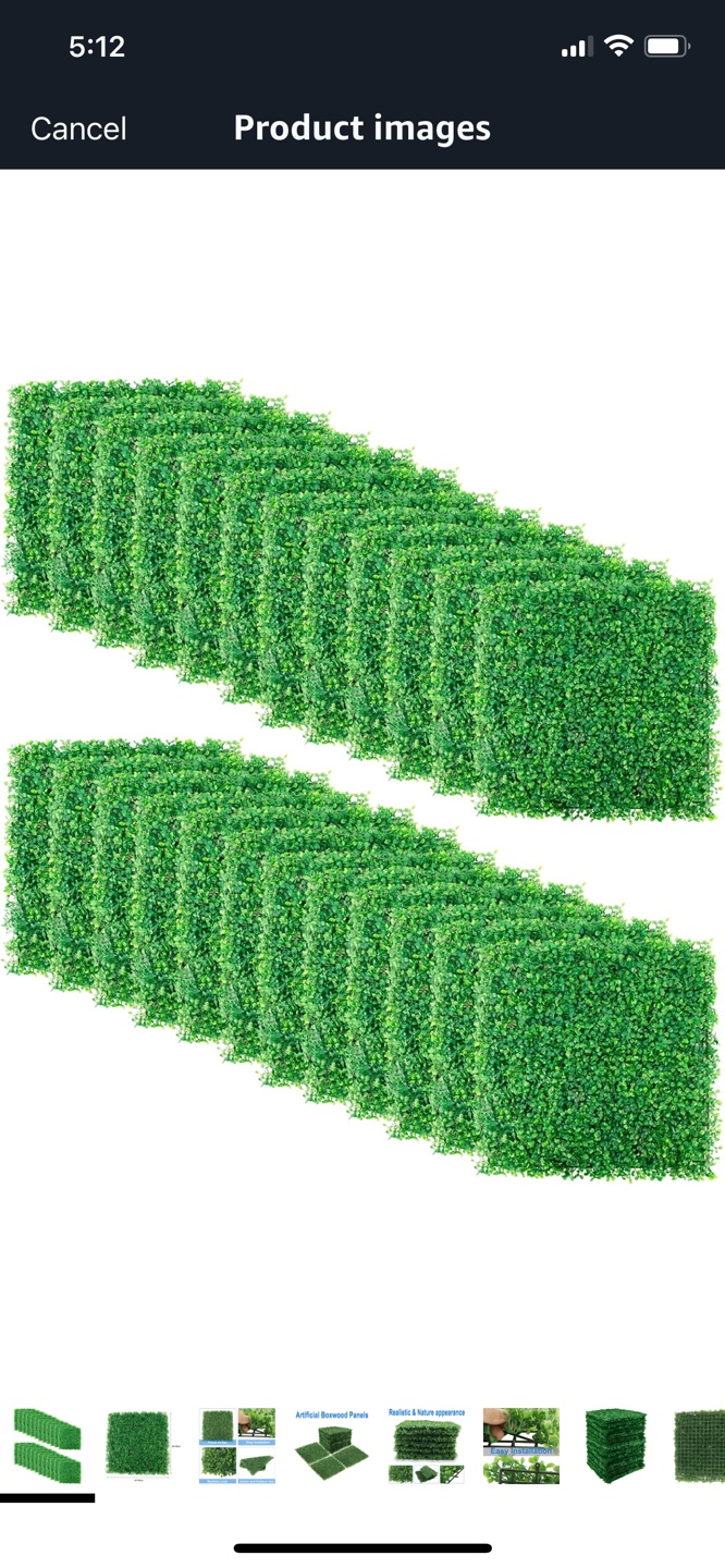 Artificial Boxwood Panels - 20x20cm, Set of 20 - photo 2
