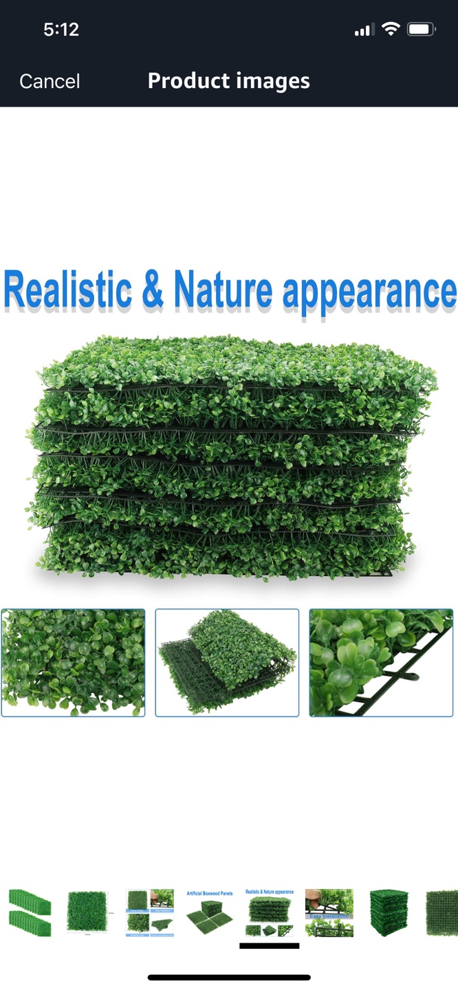 Artificial Boxwood Panels - 20x20cm, Set of 20 - photo 5