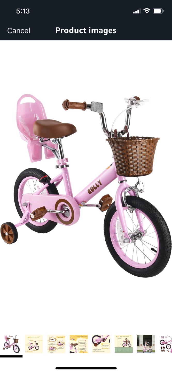 Rully Kids' Bike - Pink 12 Inch