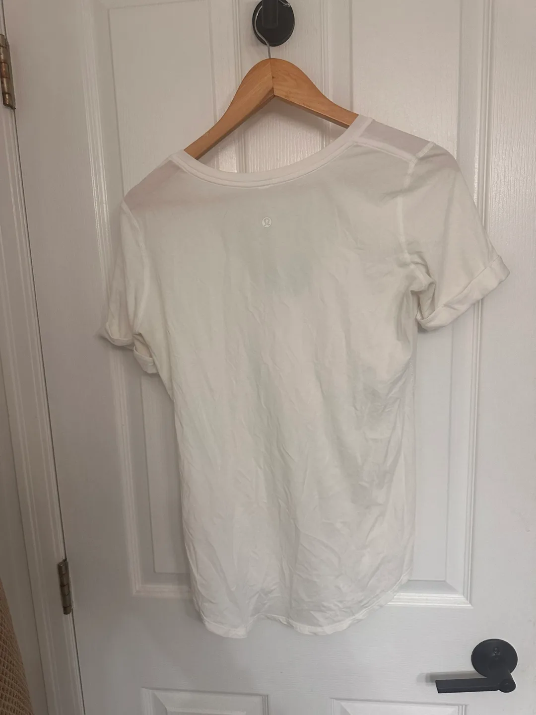 Lululemon White V-Neck T-Shirt image indicator(2)