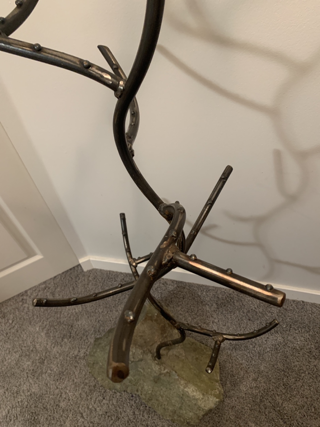 Unique Metal Coat Rack on Stone Base - photo 4