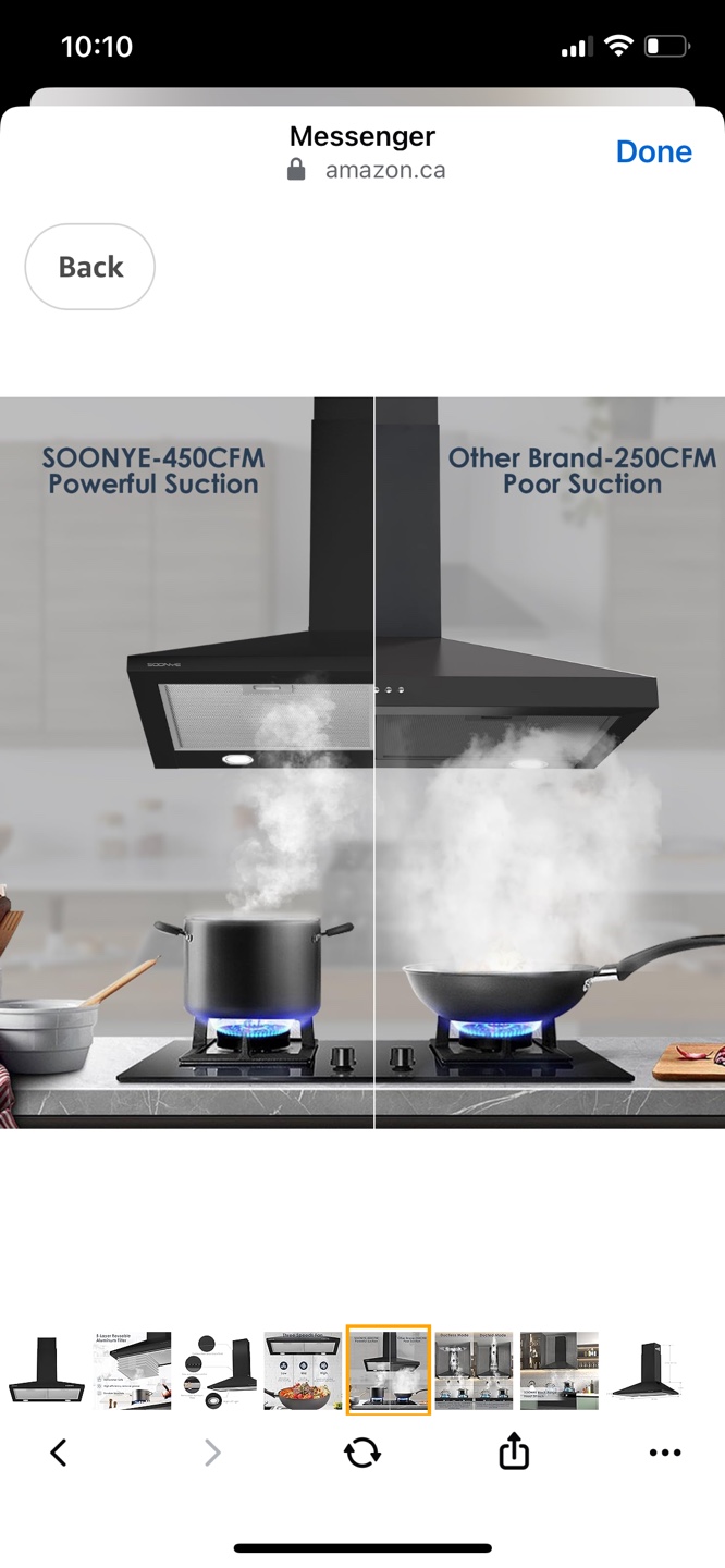 SOONYE 450CFM Range Hood - Black - photo 5