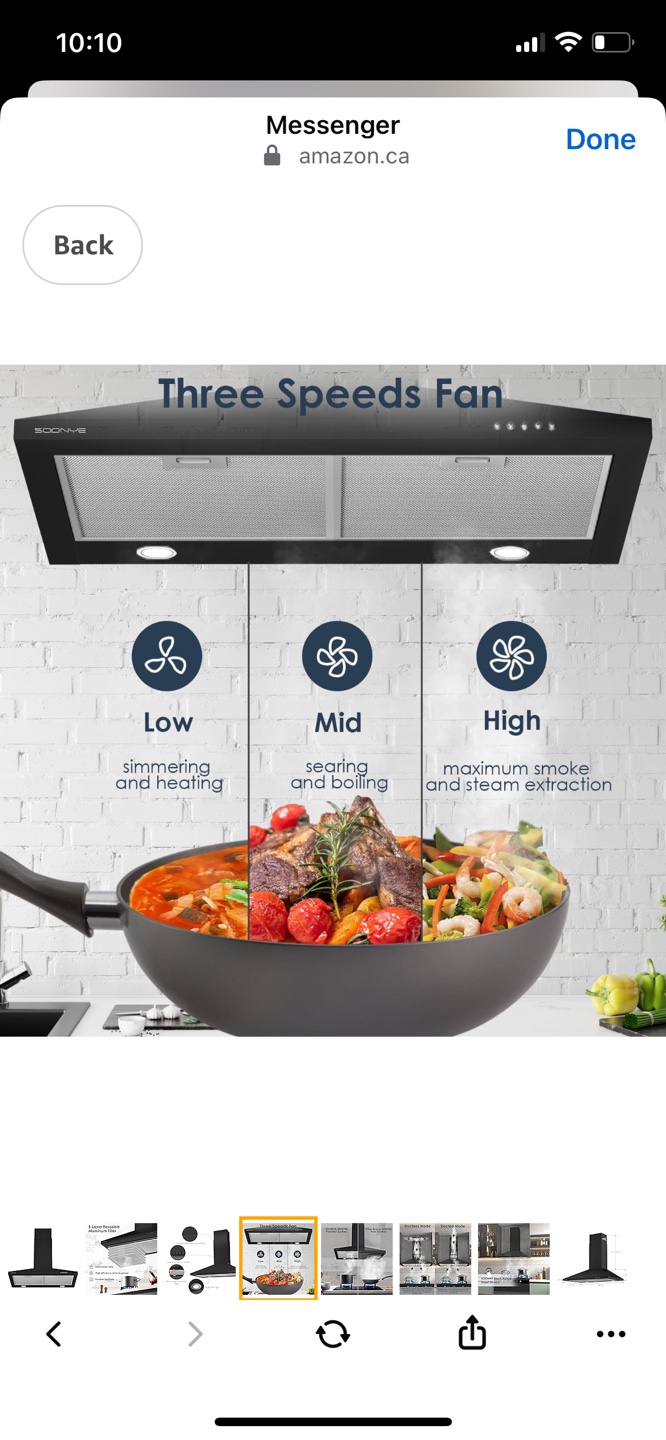 SOONYE 450CFM Range Hood - Black - photo 4