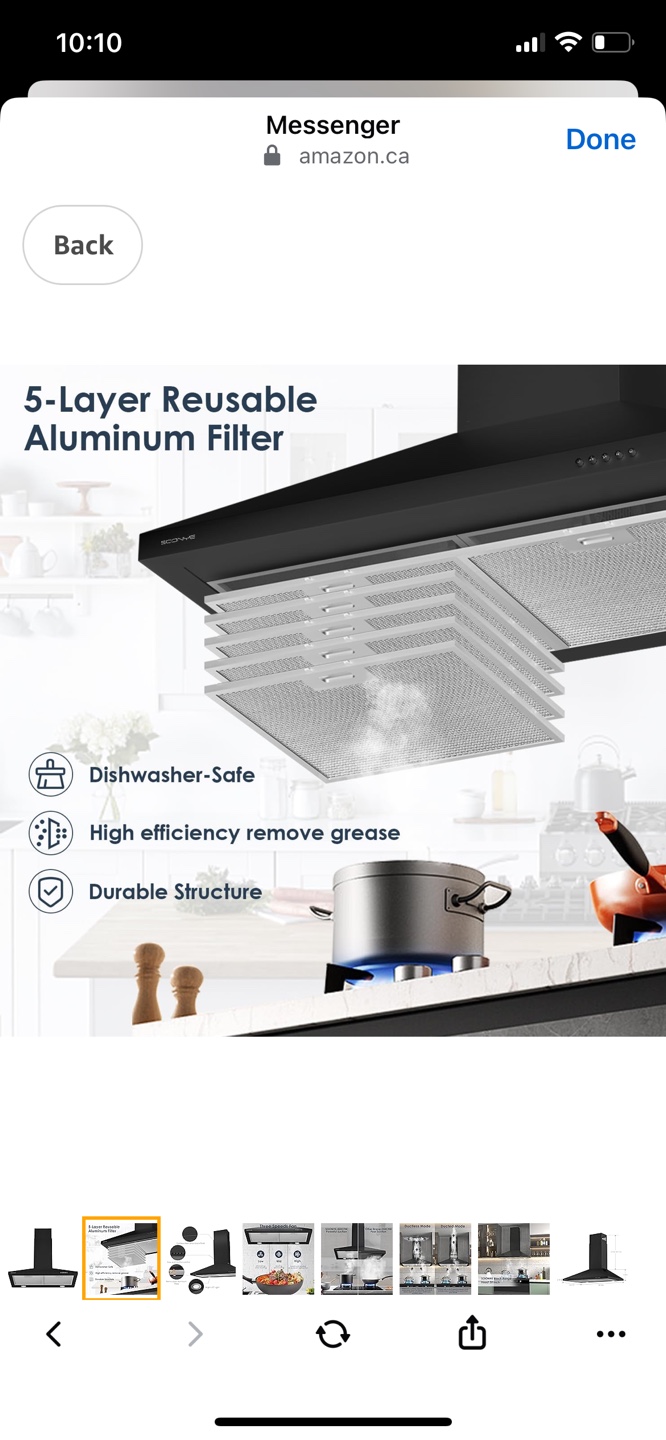 SOONYE 450CFM Range Hood - Black - photo 2