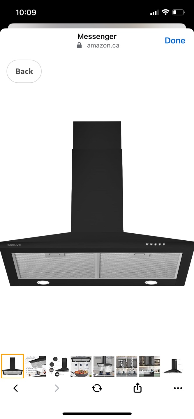 SOONYE 450CFM Range Hood - Black