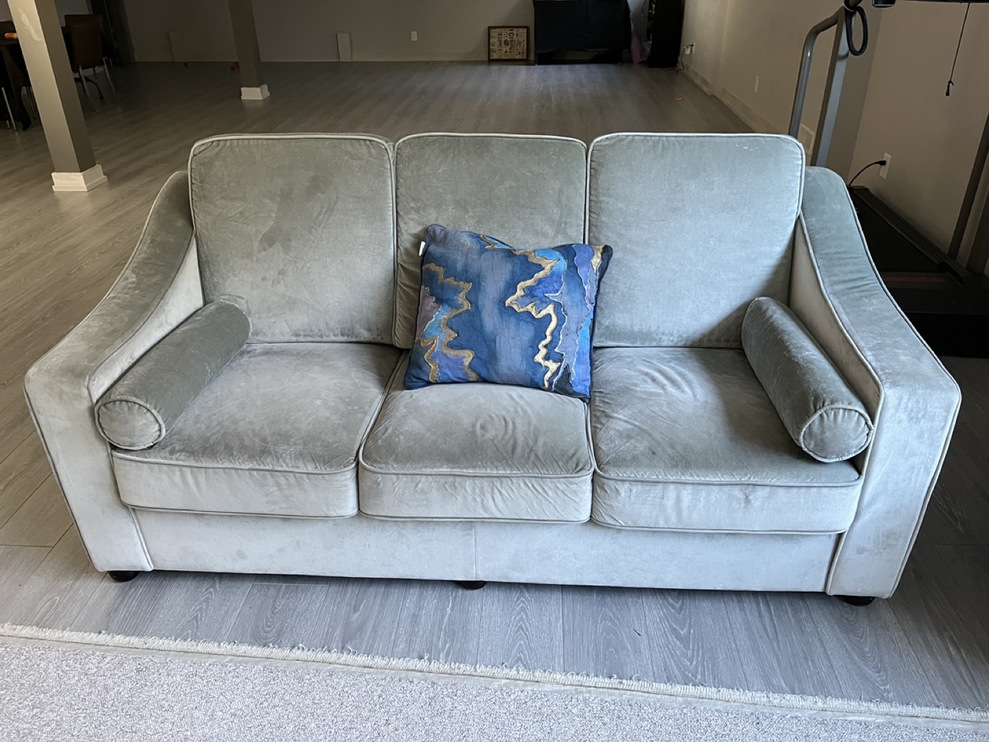 Blue Velvet Sofa and Armchair Set