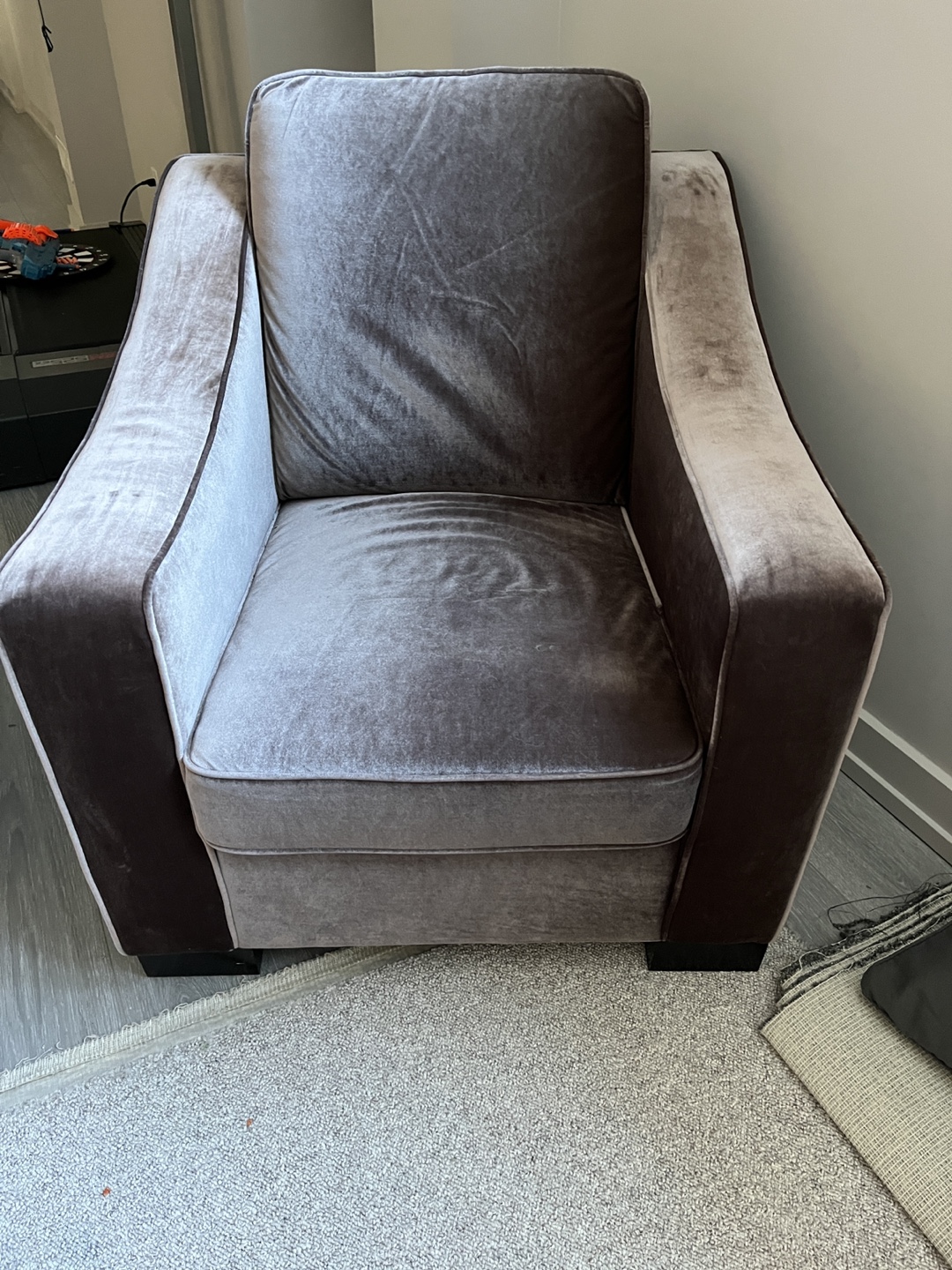 Blue Velvet Sofa and Armchair Set - photo 4