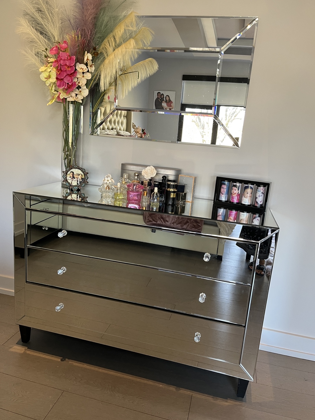 Mirrored Three-Drawer  dresser