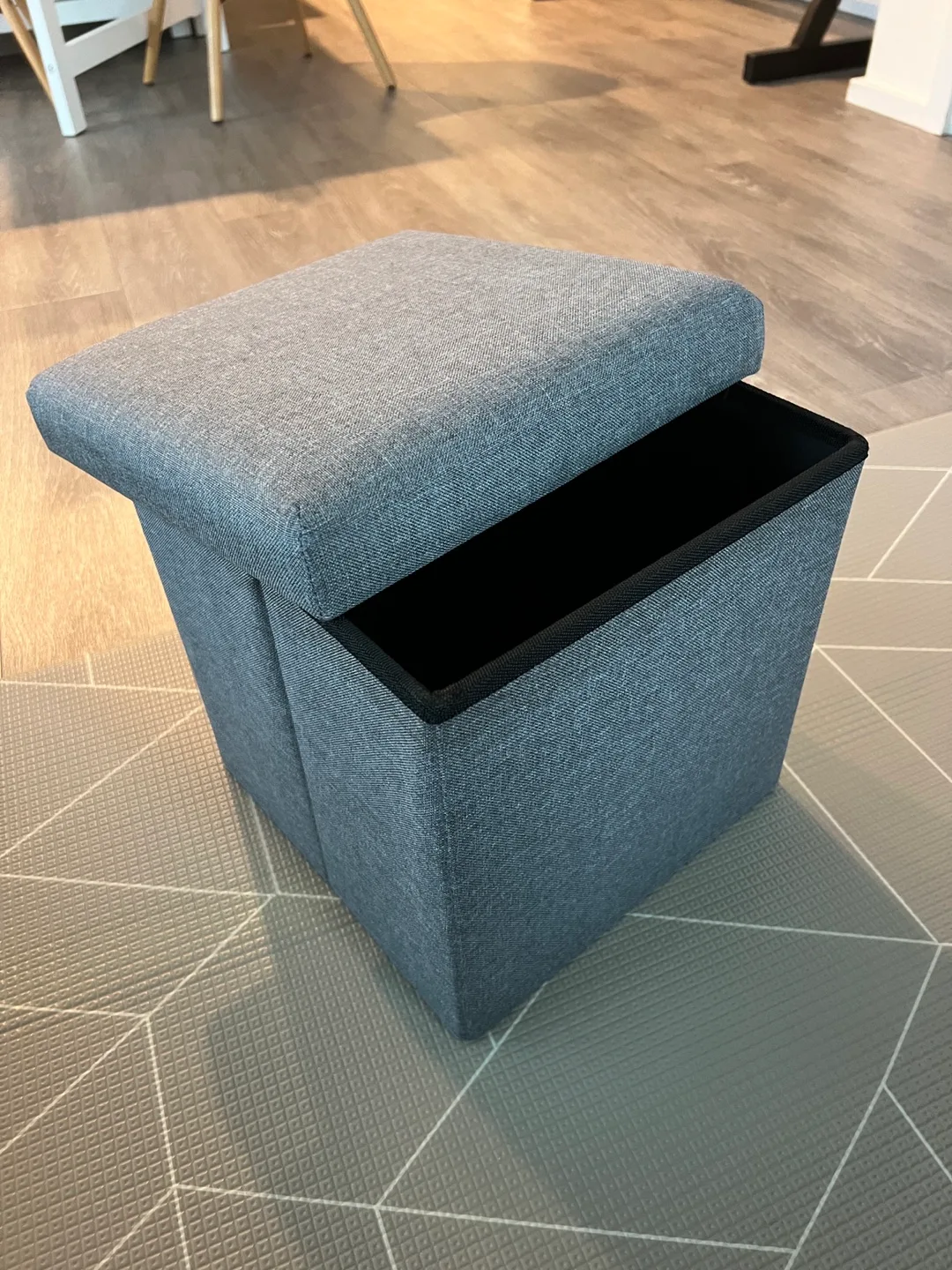 Grey Fabric Storage Ottoman image indicator(2)