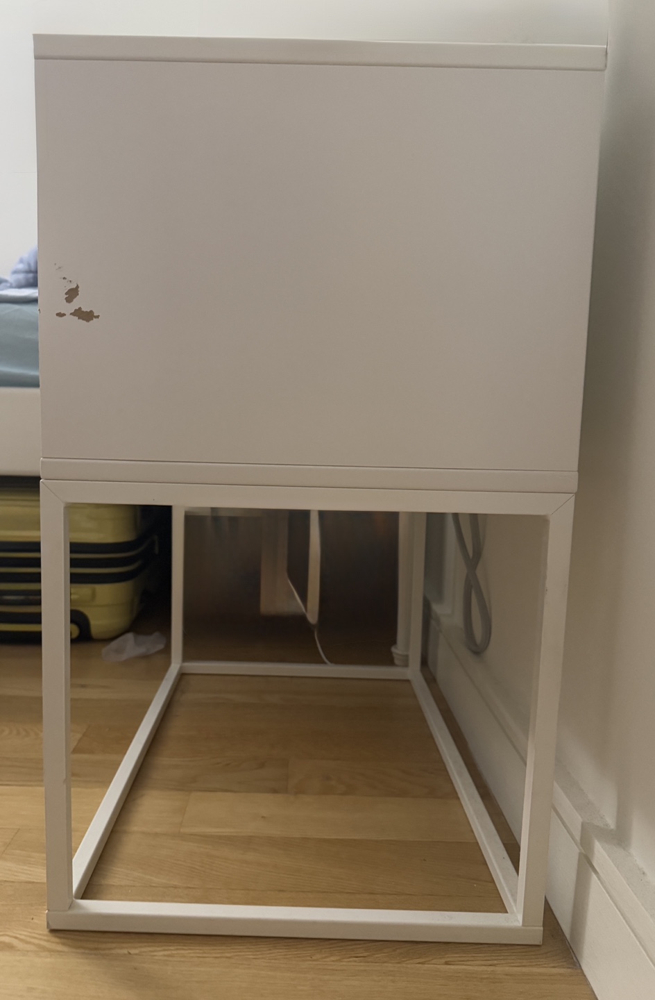 White Modern Nightstand (bedsidestand) with Drawer - photo 2