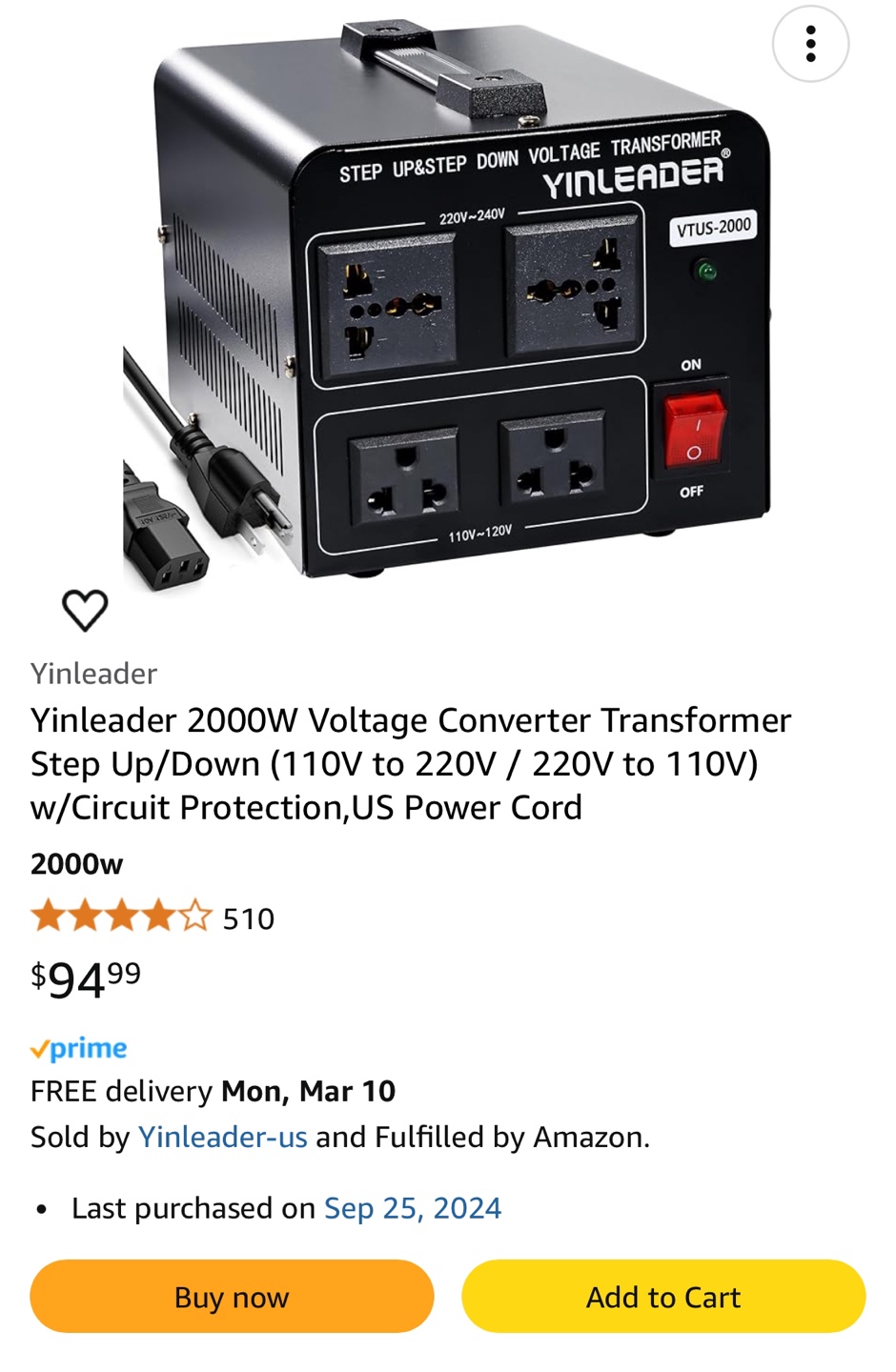 LVYUAN VTUS-2000 2000W Step-Up/Step-Down Voltage Transformer - photo 5