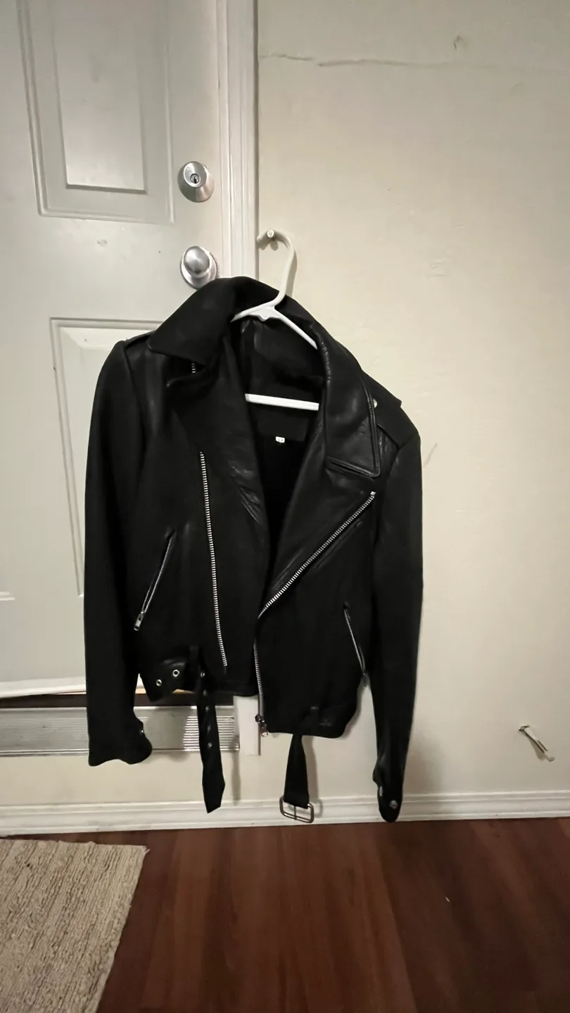 Alias Black Leather Moto Jacket image indicator(2)