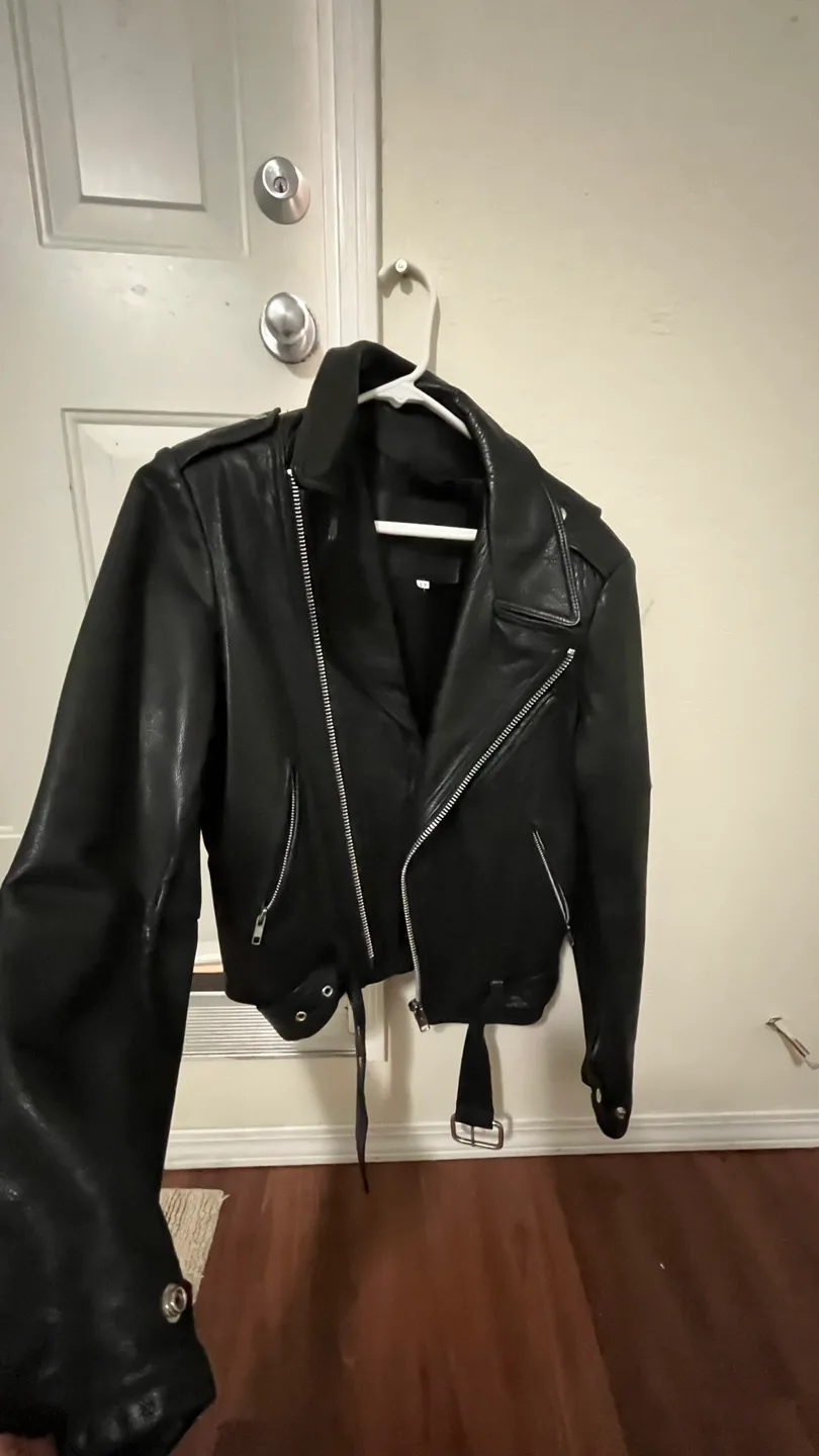 Alias Black Leather Moto Jacket image indicator(3)