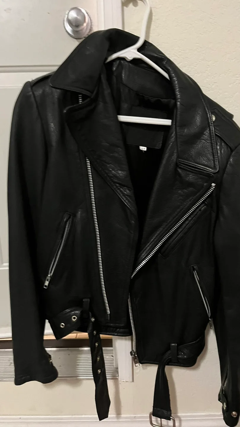 Alias Black Leather Moto Jacket image indicator(5)