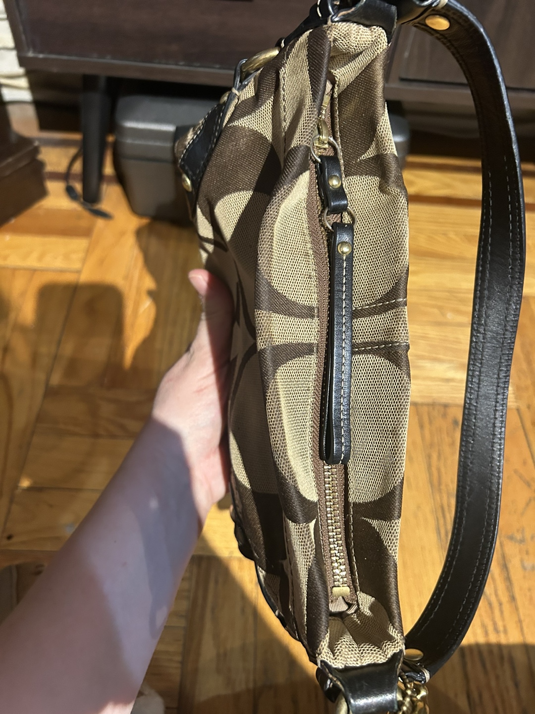 Coach Signature C Brown Beige Shoulder Bag - photo 5