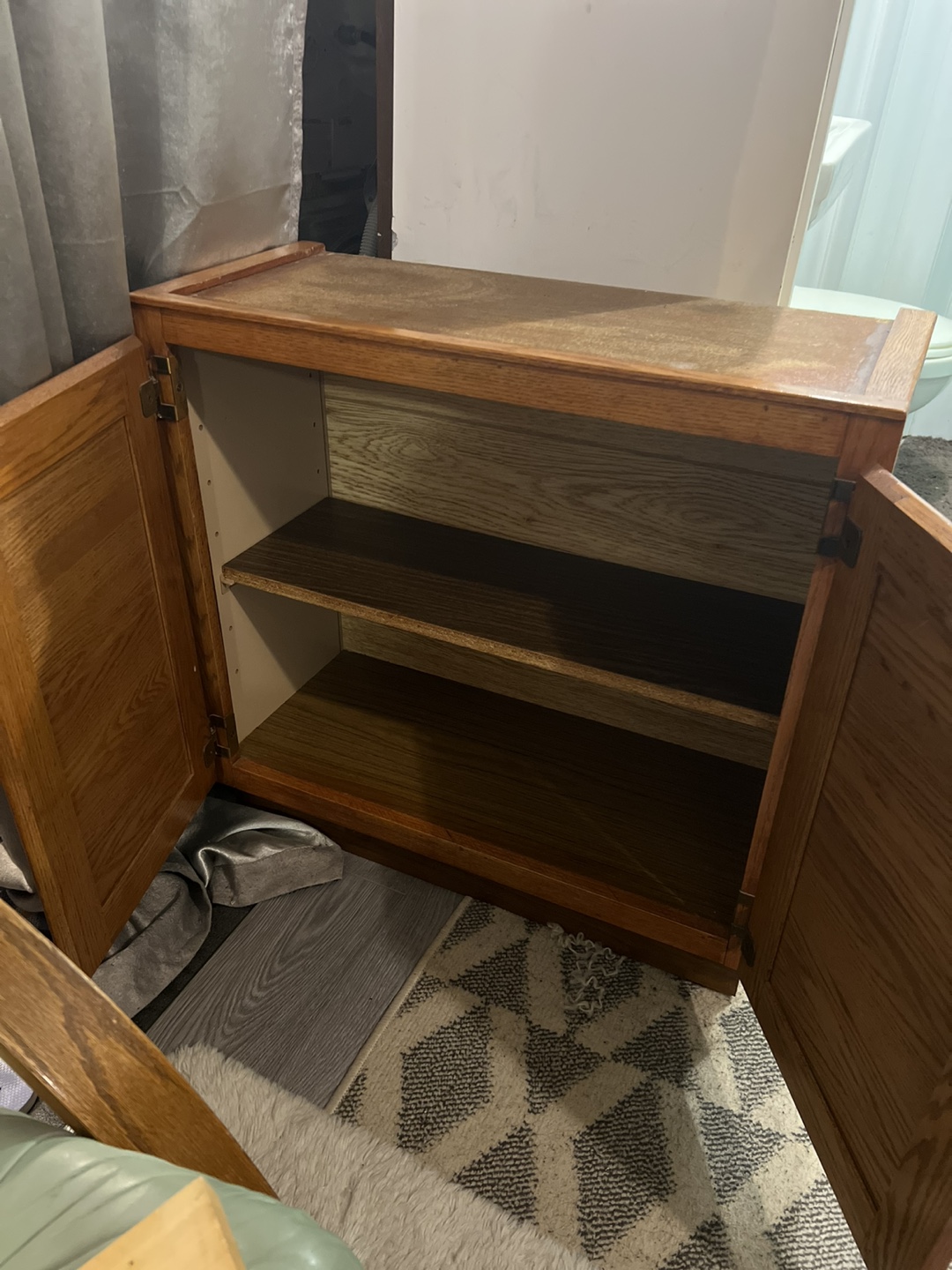 Solid Wood Cabinet with Two Doors and Shelf - photo 2
