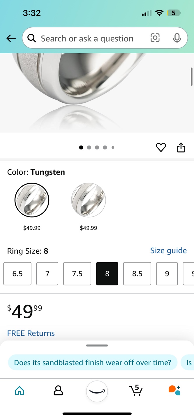 Men Tungsten Ring - photo 3