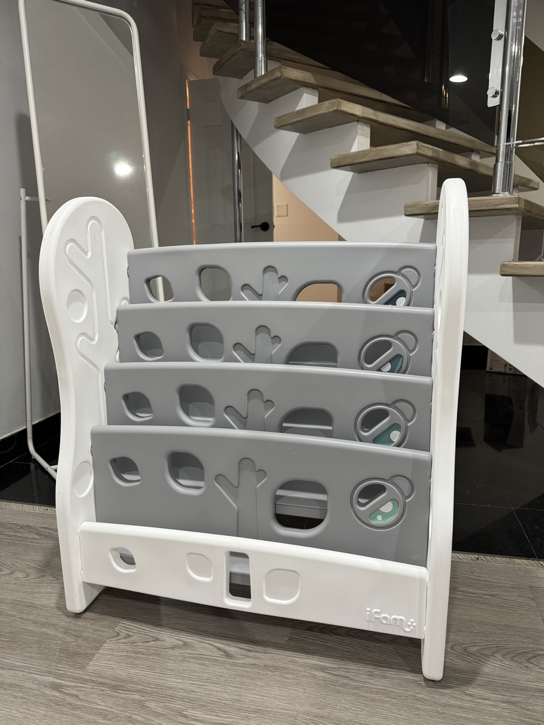 iFam Kids Bookcase - Grey & White