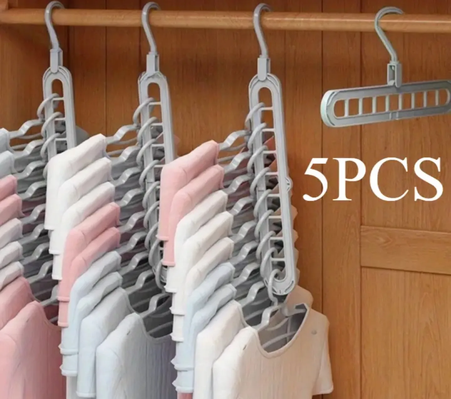 2 packs of 5 Space-Saving Magic folding Hangers image indicator(3)