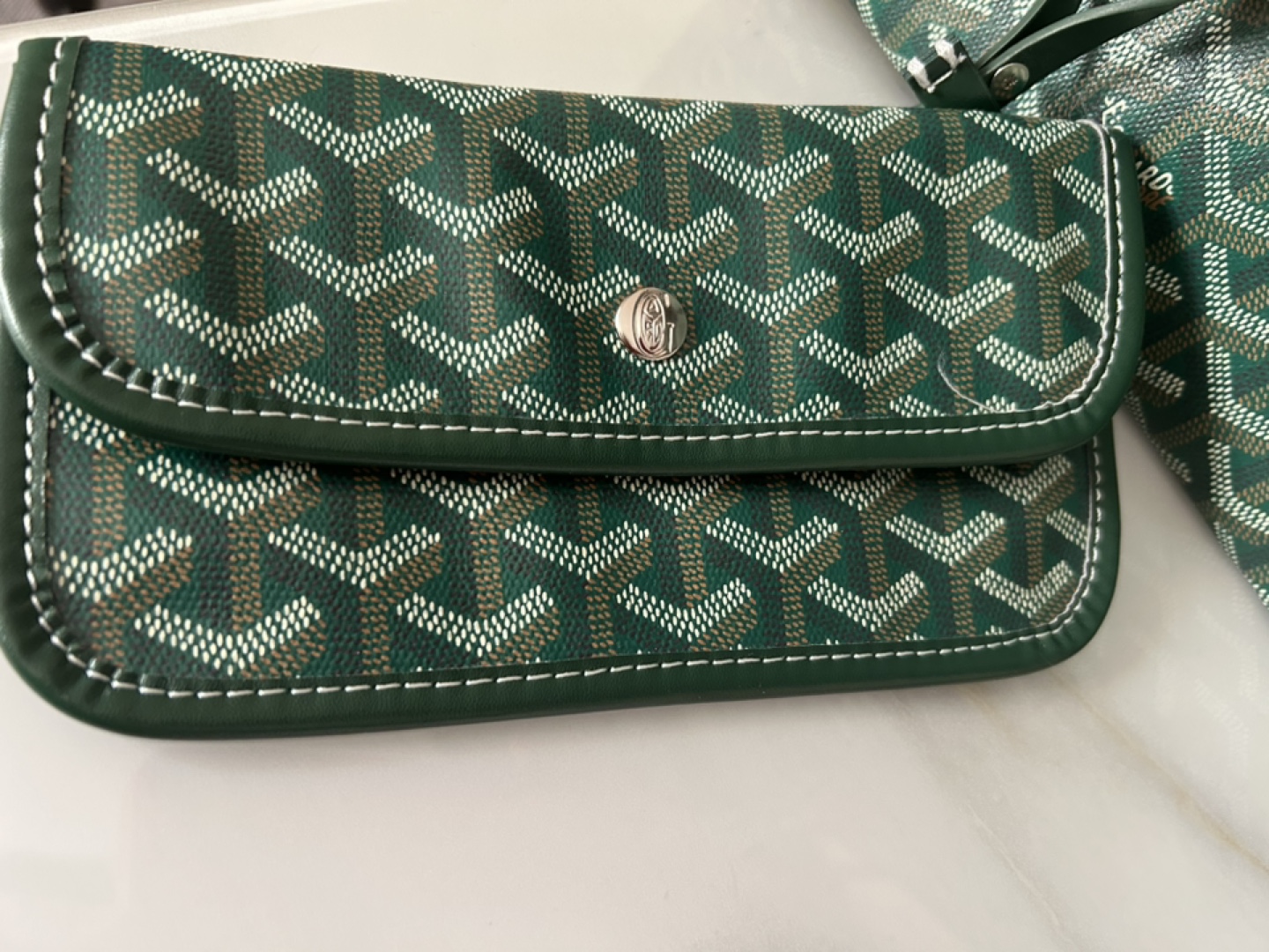Goyard St. Louis Tote in Green with Pouch - photo 4