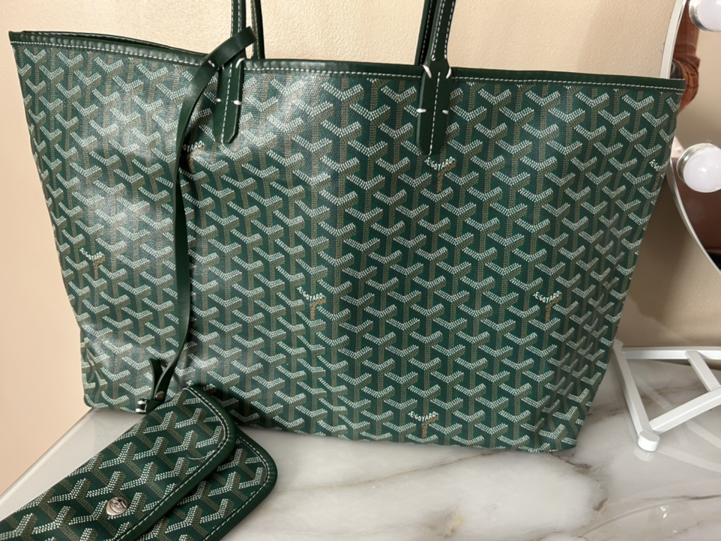 Goyard St. Louis Tote in Green with Pouch - photo 5