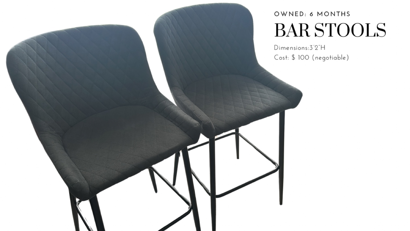 Pair of Black Bar Stools