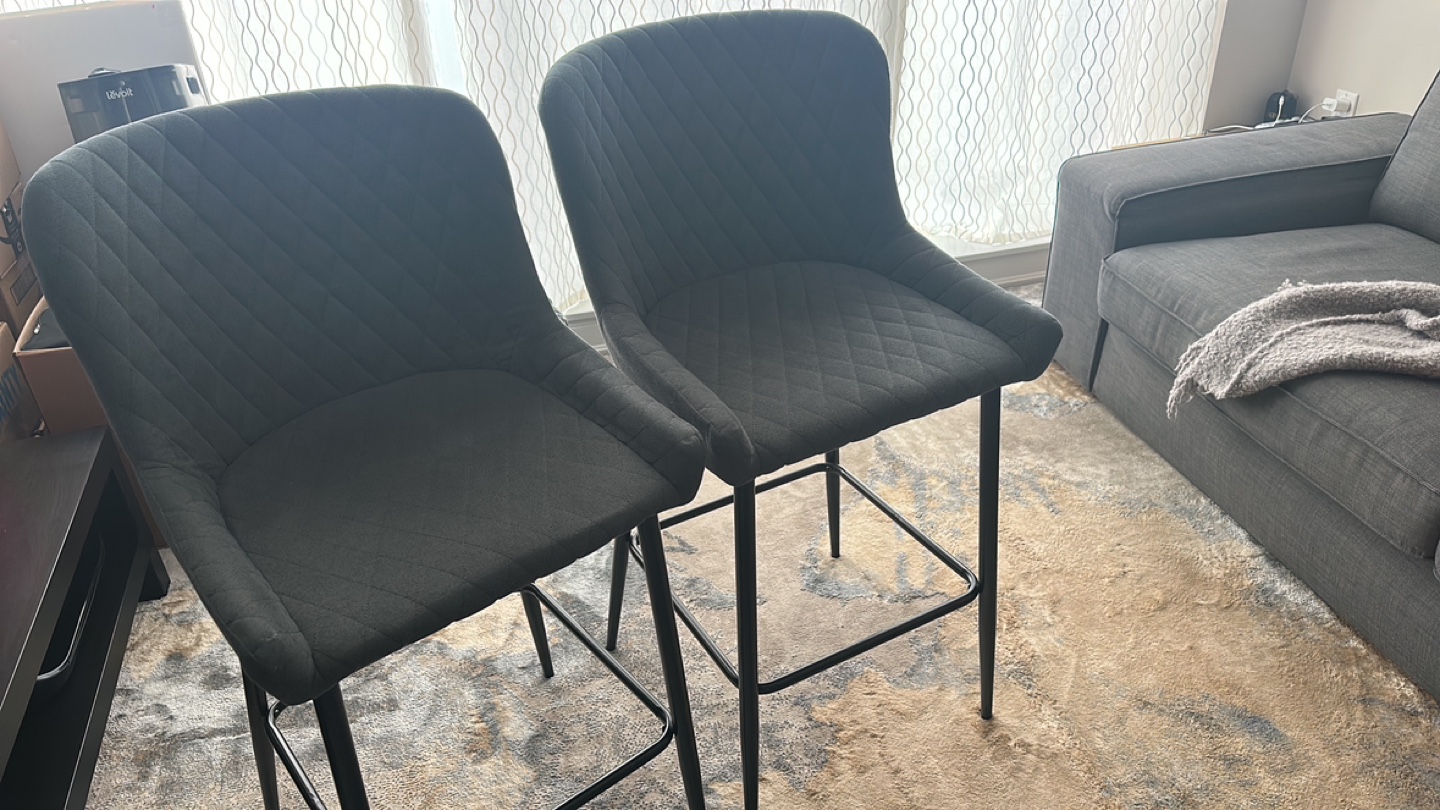 Pair of Black Bar Stools - photo 2