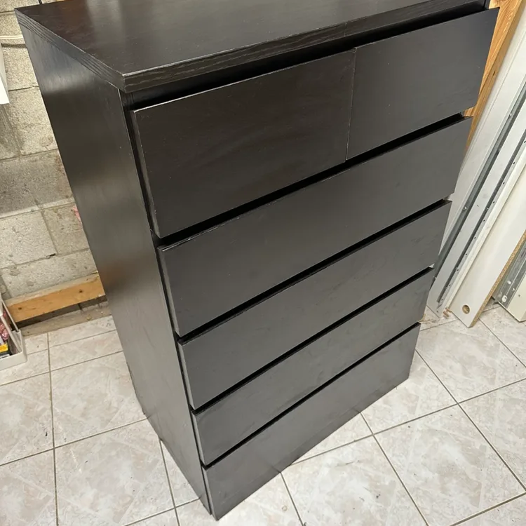 malm dresser ikea black MALM chest of 6 drawers, black-brown, 80x123 cm (311/2x483/8")