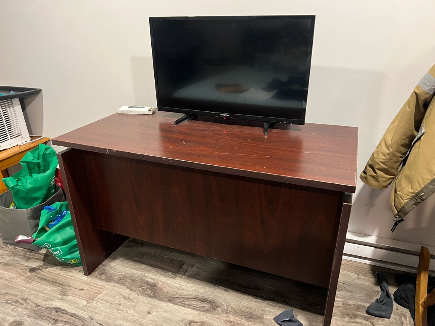Dark brown wooden desk/ TV Table