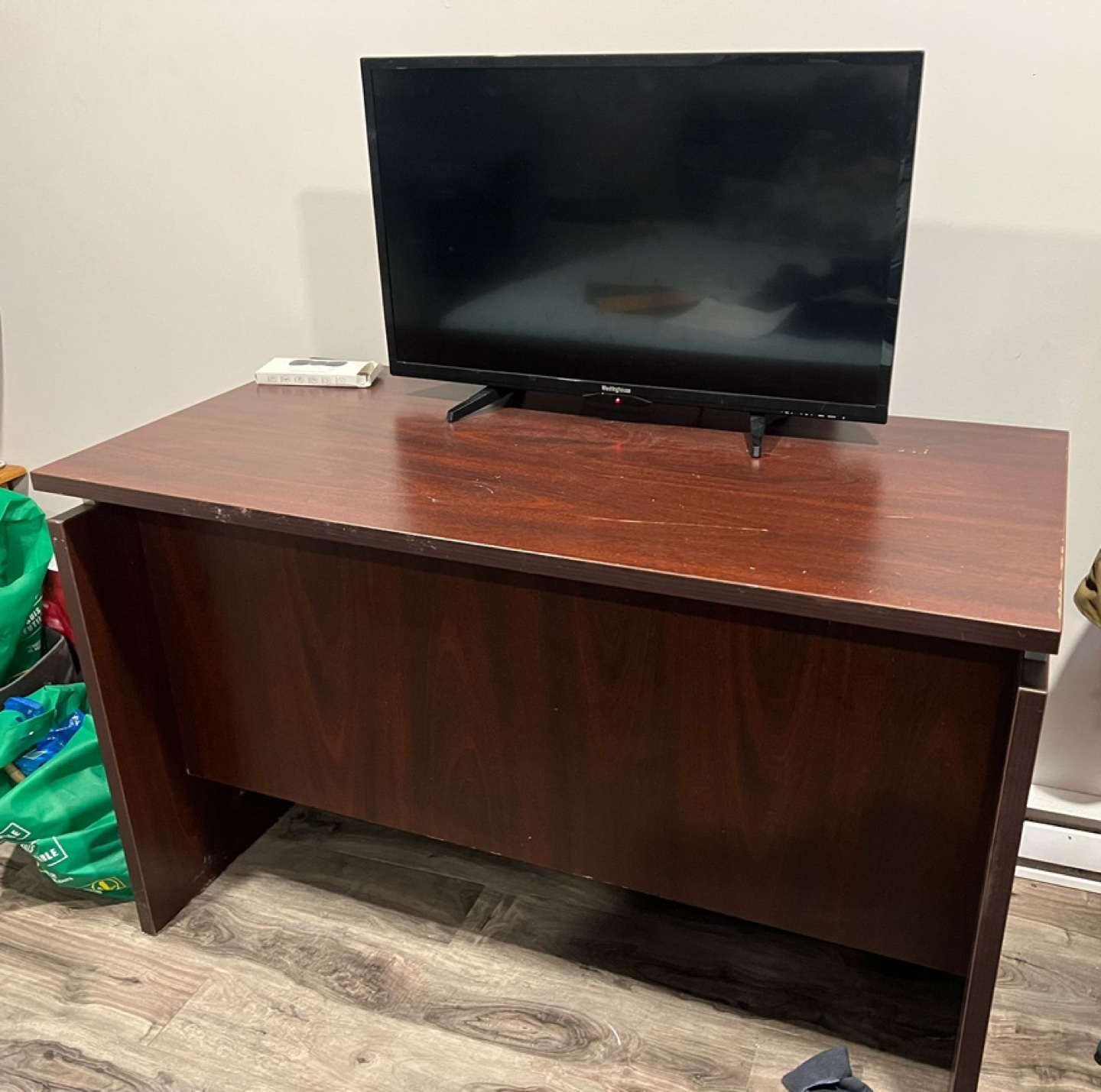 Dark brown wooden desk/ TV Table - photo 2