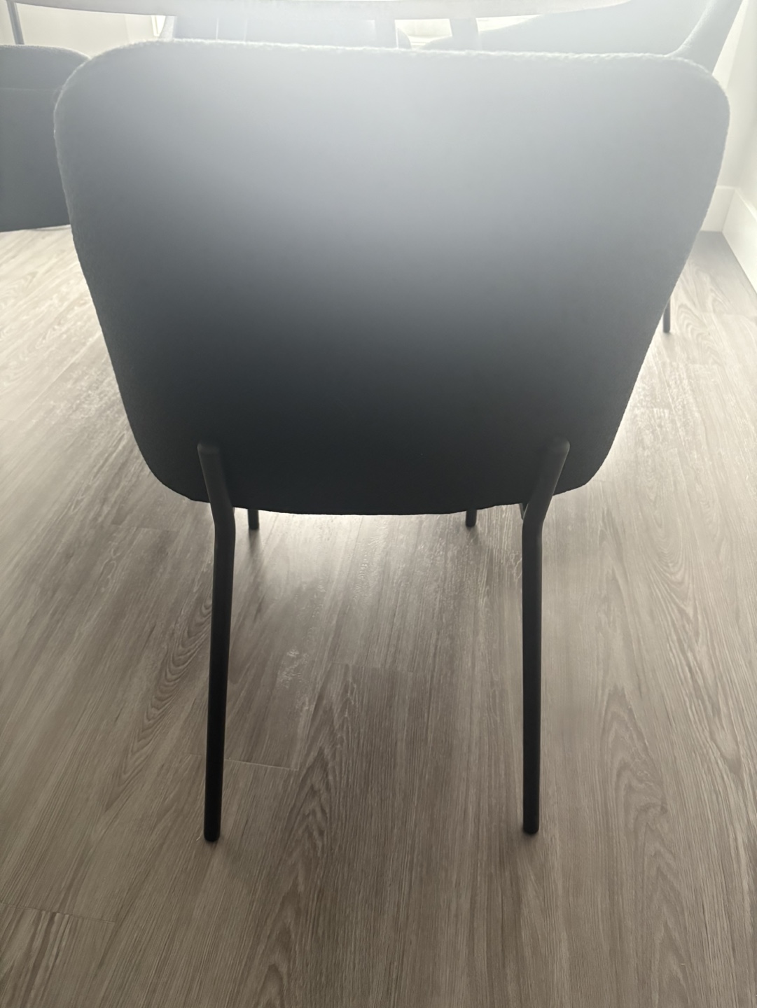 Set of Four Bouclair Black Fabric and Metal Dining Chairs - photo 5
