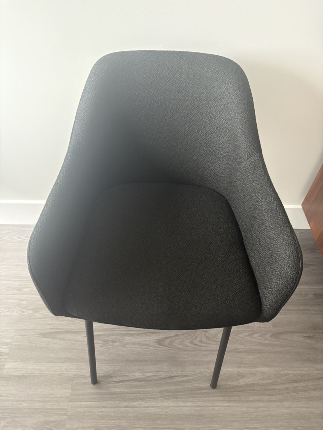 Set of Four Bouclair Black Fabric and Metal Dining Chairs - photo 3