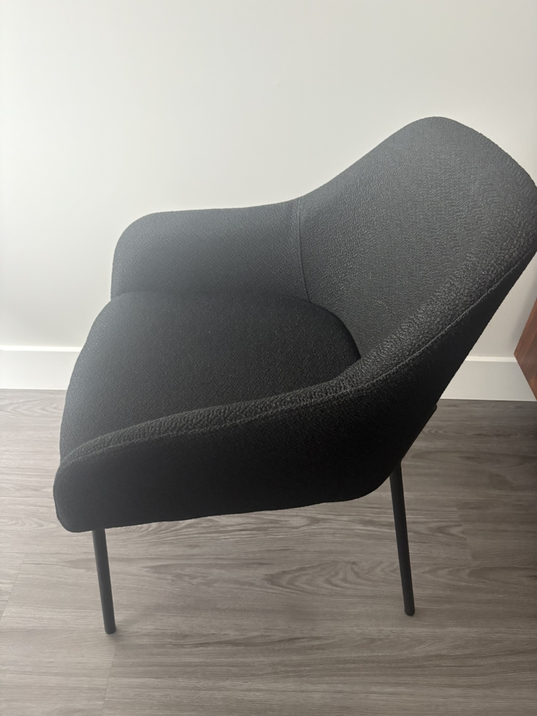 Set of Four Bouclair Black Fabric and Metal Dining Chairs - photo 4