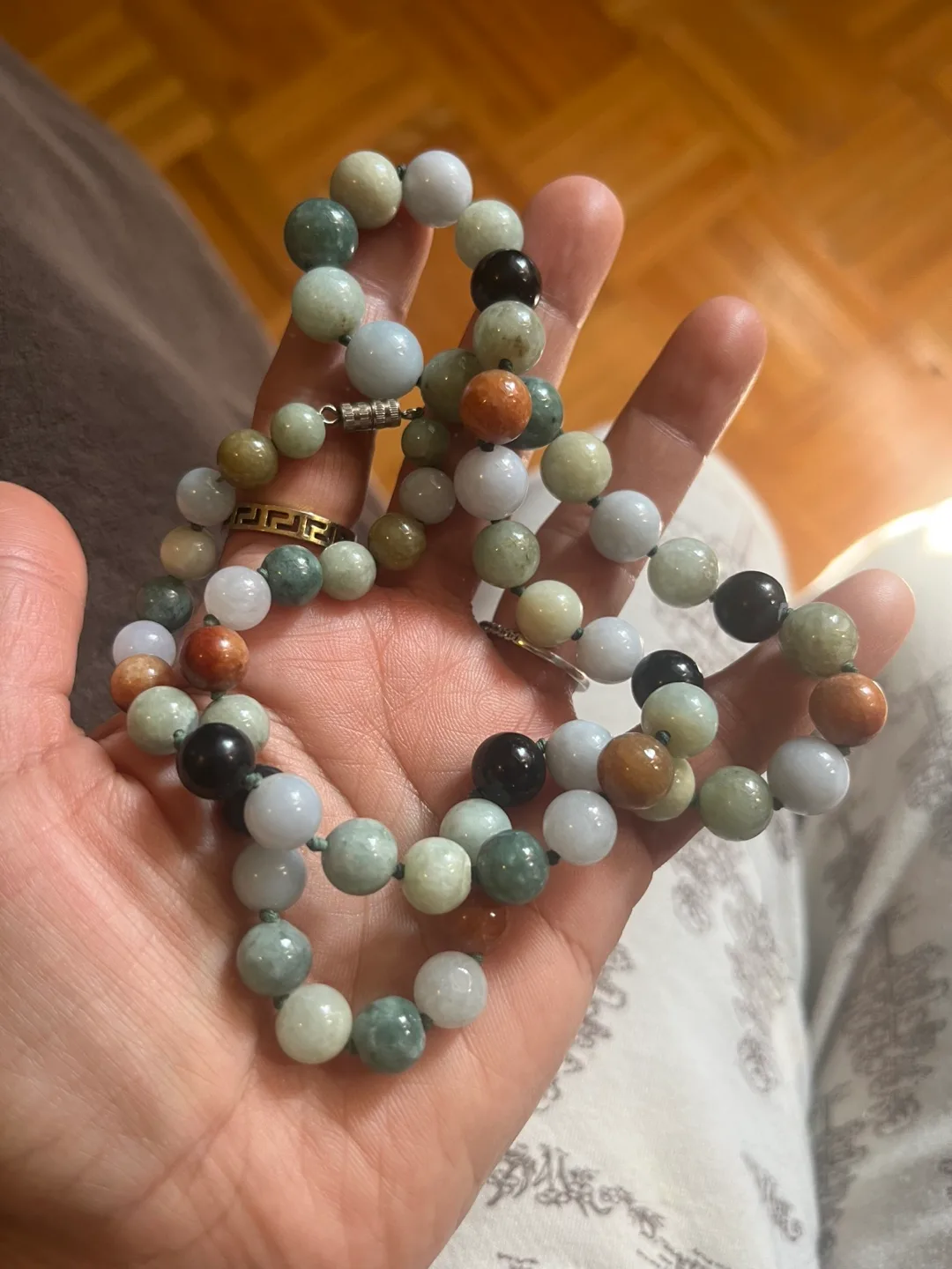 Multicoloured Jade Bead Necklace image indicator(2)